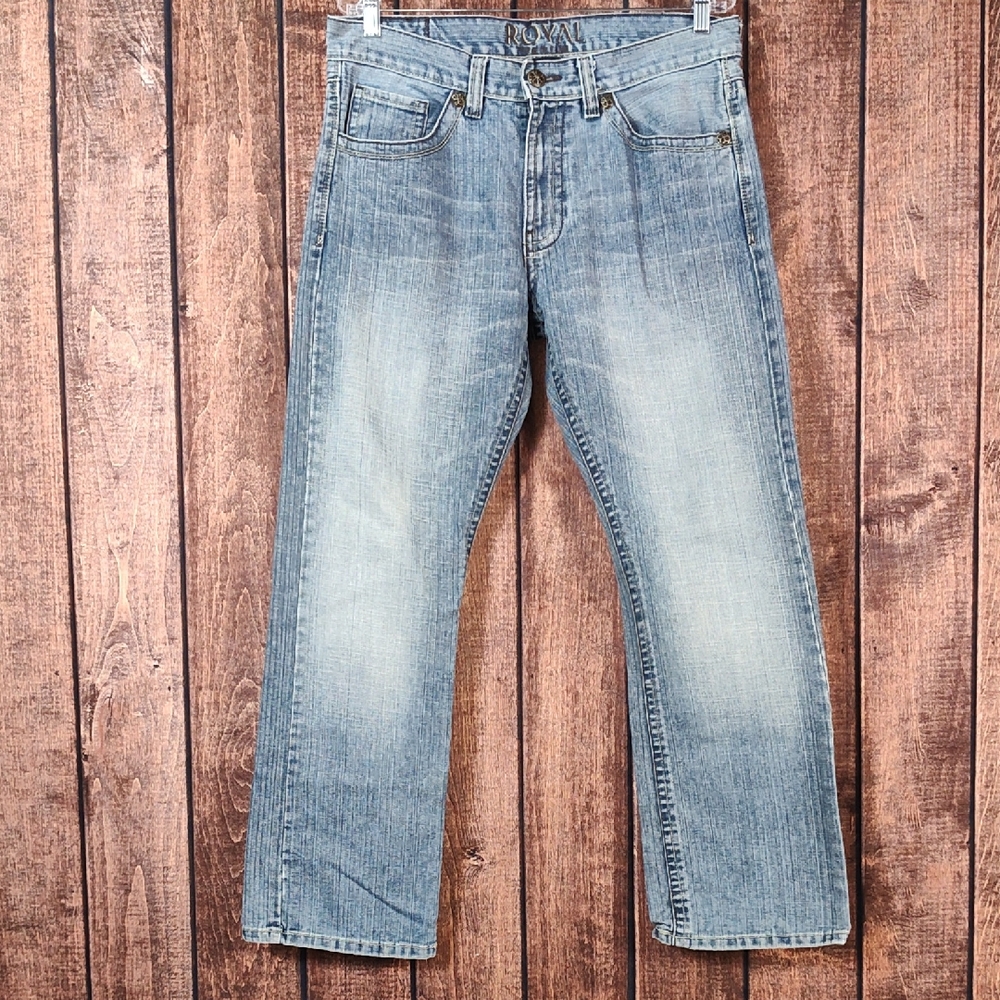 34x30 Royal Premium Mens Aiden Relaxed Fit Blue Jean